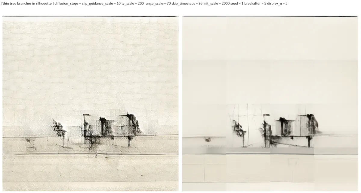 Diffusion model re-renders architectural blocks with clean lines, removing original texture while preserving composition.